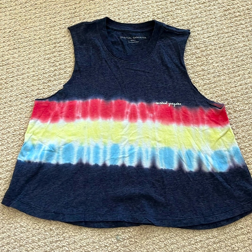 Spiritual Gangster tye dye / navy tank